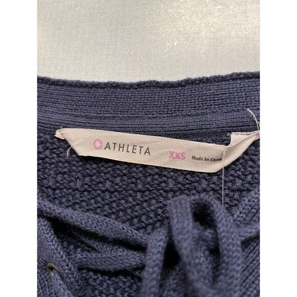 Athleta sweater navy texture knit with tie front XXS - Picture 4 of 4